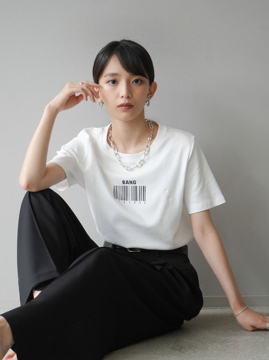 [Pre-order] Barcode Print T-shirt/White