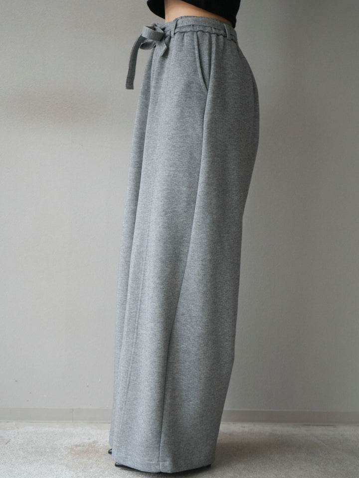 [予約]ベルト付スウェットワイドパンツ/gray