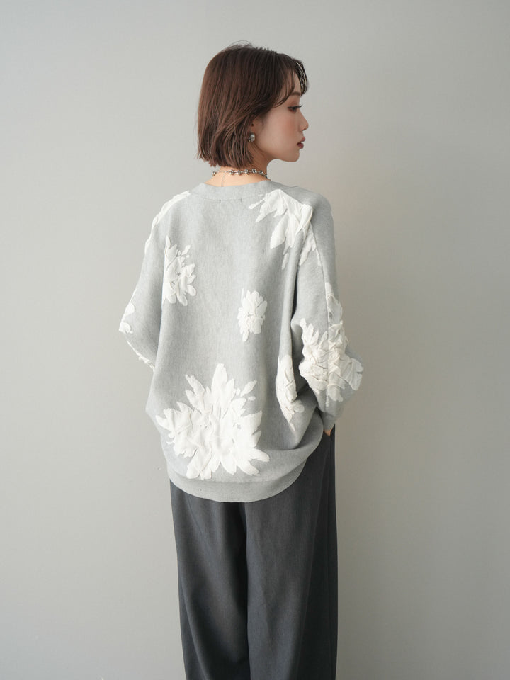 [SET]フラワージャガードニットカーディガン+フラワージャガードニットカーディガン(2set)