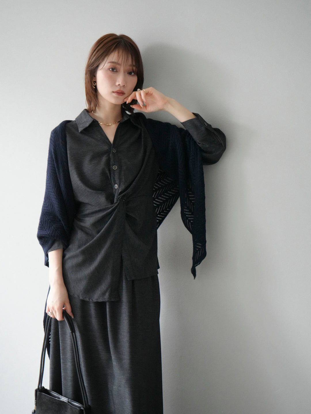 [SET]ツイストデザインシャツ＆スカートSET UP