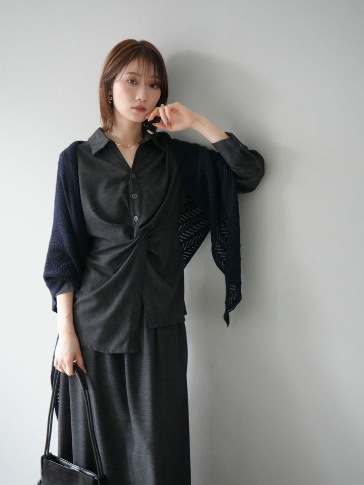 [SET]ツイストデザインシャツ＆スカートSET UP