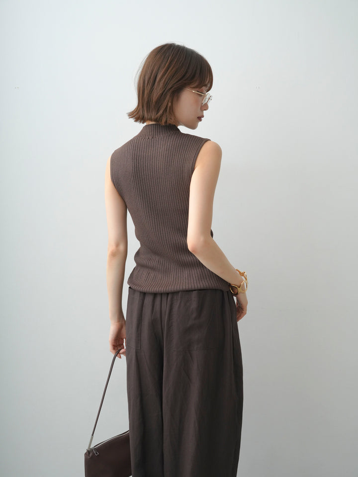 [予約]ラメリブノースリニットトップス/brown