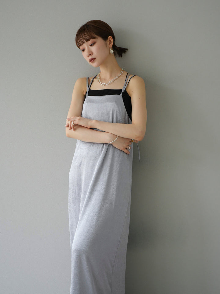 [Pre-order] Washer Satin Camisole Dress/Silver