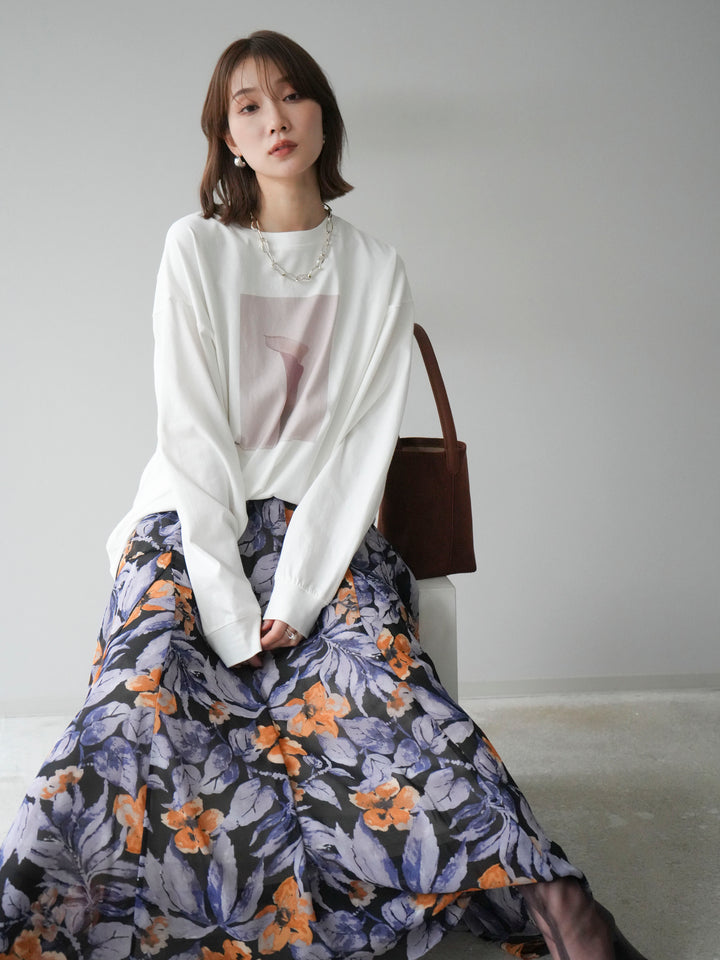 [予約]フラワーフォトプリントBIGロンT /オフ1