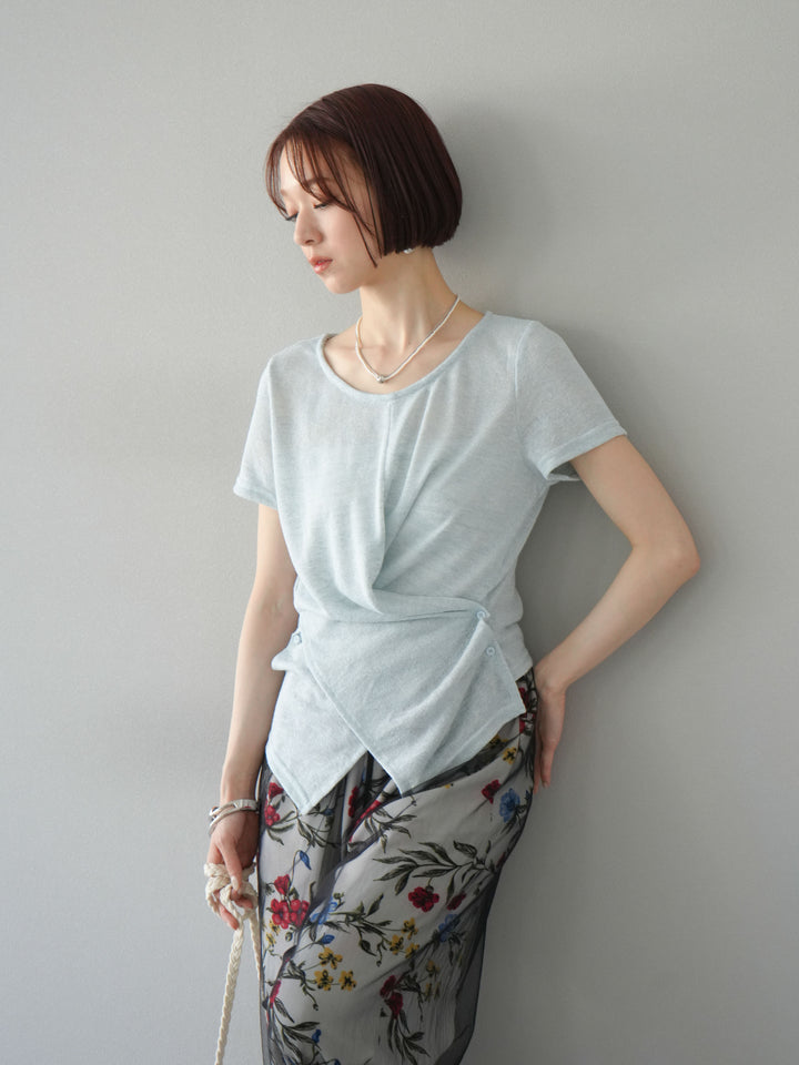 [預購] Cache-Coeur 薄紗針織套頭衫/藍色