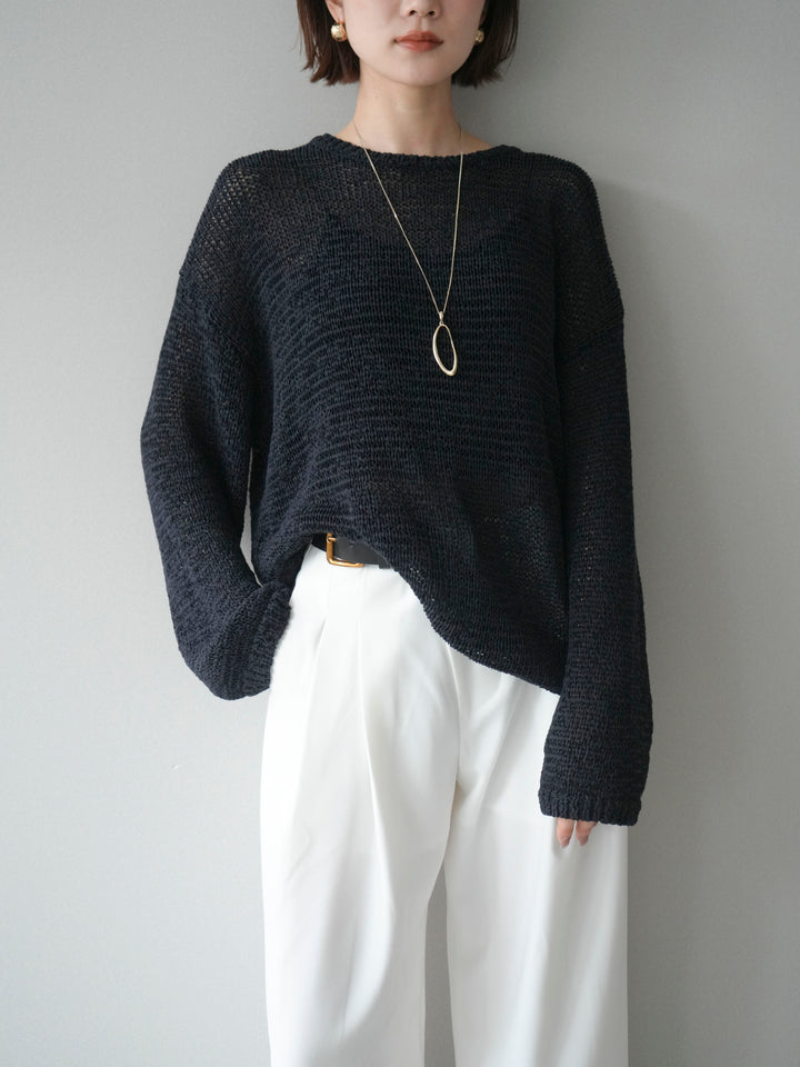 [予約]ローゲージルーズニット/black