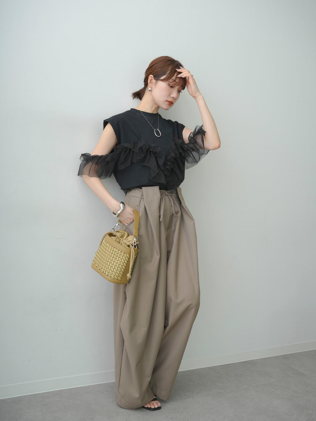 [SET]マルチwayフリルフレンチTEE+選べるアクセセット(2set)