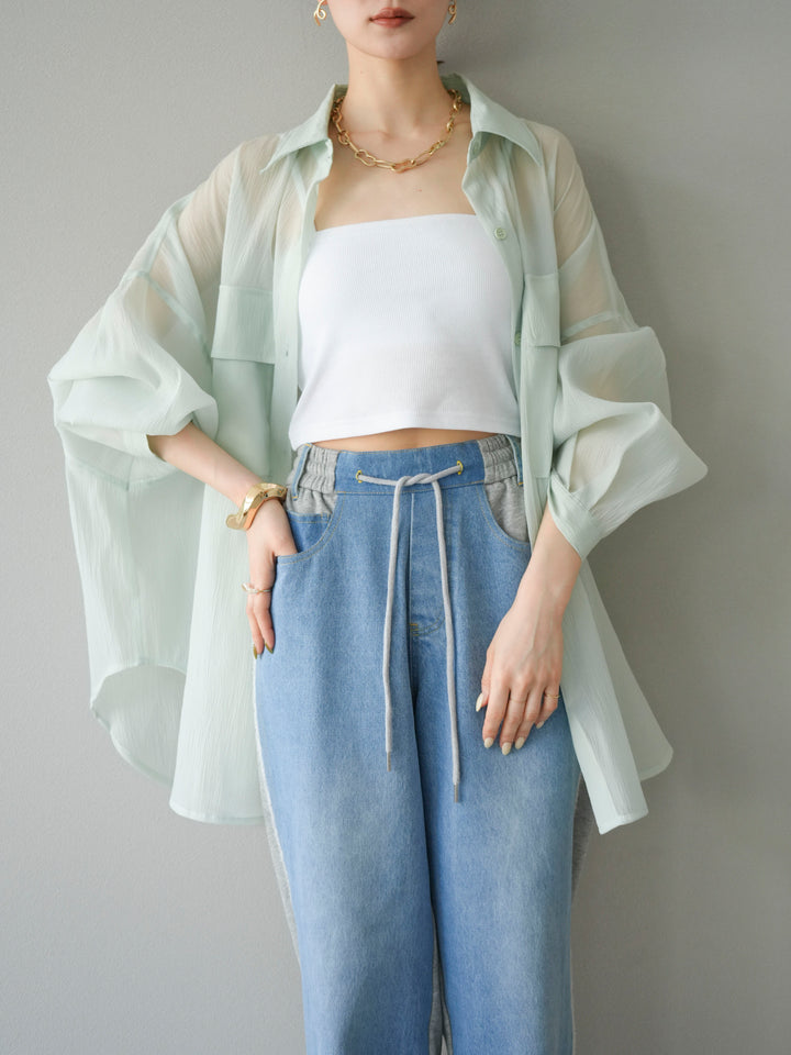 [予約]BIGポケットオーバーシアーシャツ/ミント