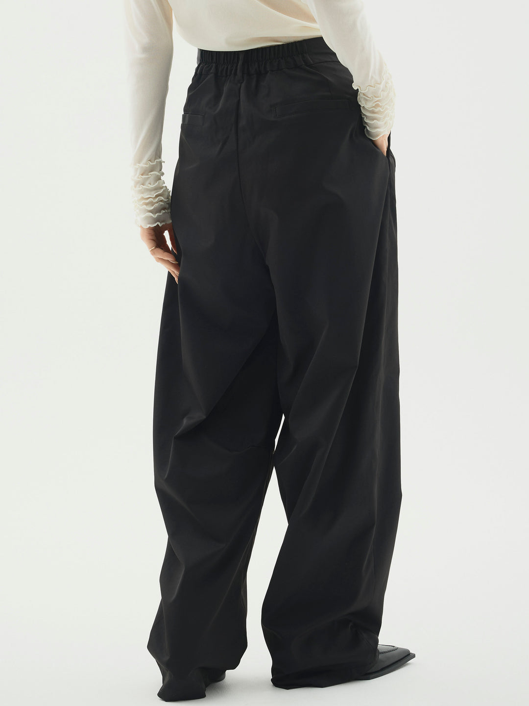 [予約]タフタワイドカーブパンツ/ブラック
