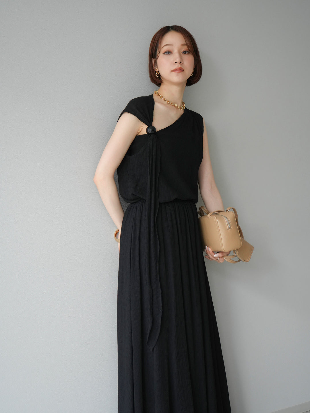 [SET]ビーズモチーフ楊柳ブラウス＆フレアスカートSET UP(2set)