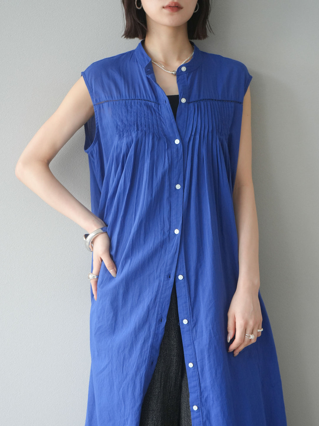 [予約]インド製コットンボイルワンピース/ロイヤルブルー