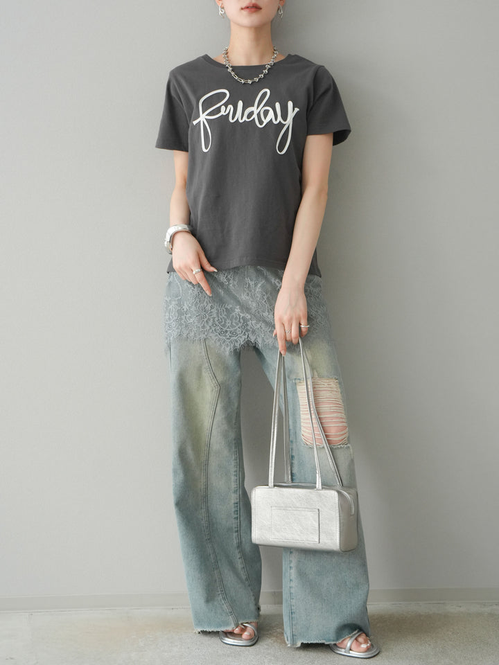 [予約]コードロゴTシャツ/チャコール