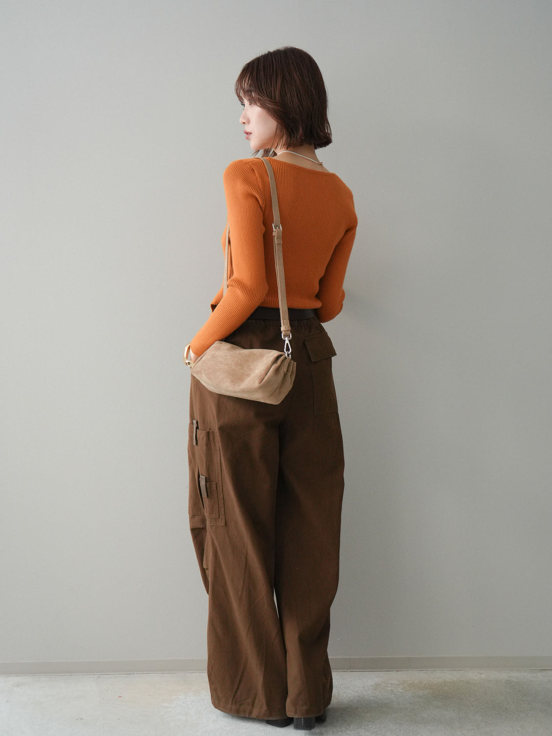 [予約]コットンタックループパンツ/brown