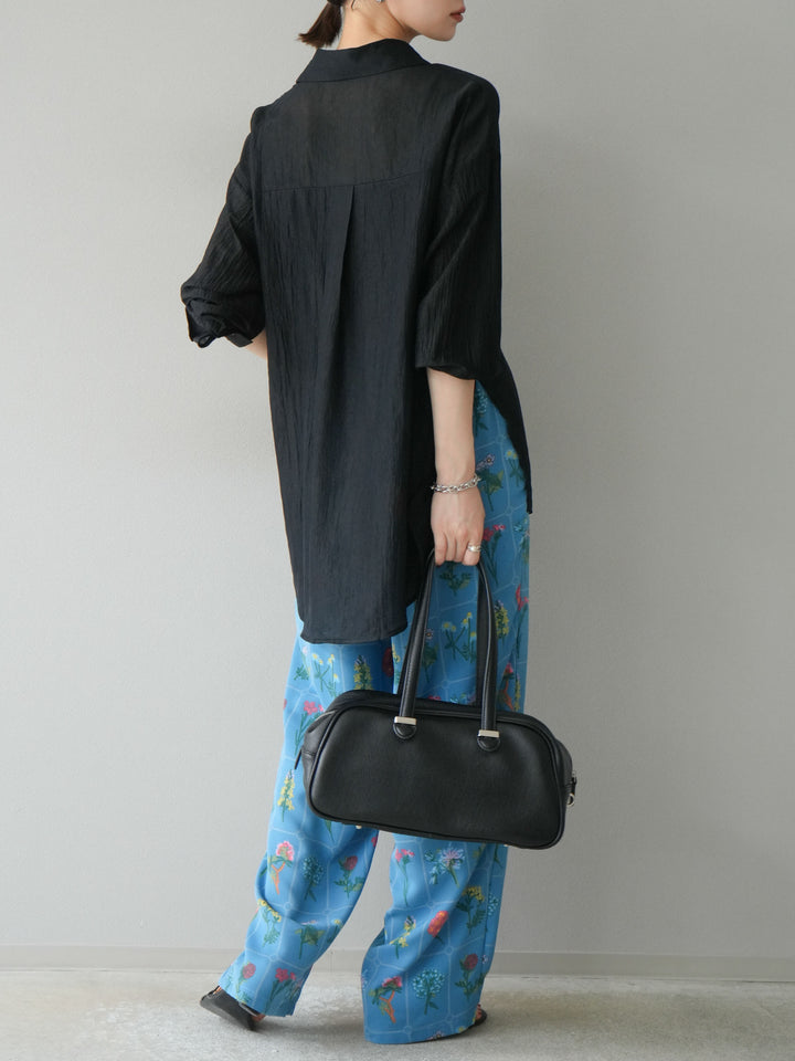 [予約]パッチワークフラワープリントイージーパンツ/ブルー