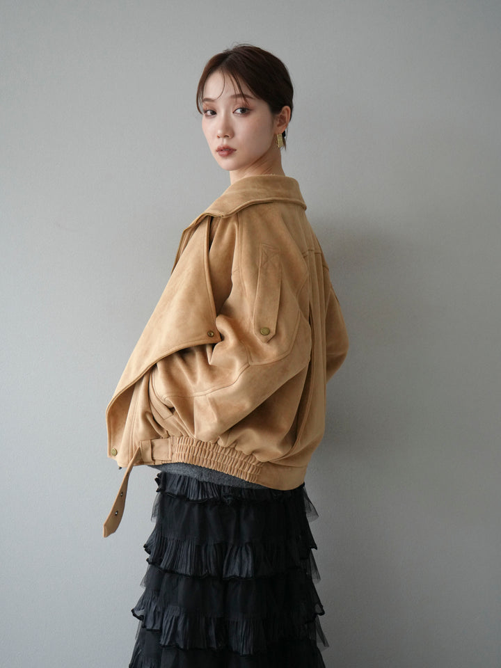 [予約]スエードライダースジャケット/ベージュ