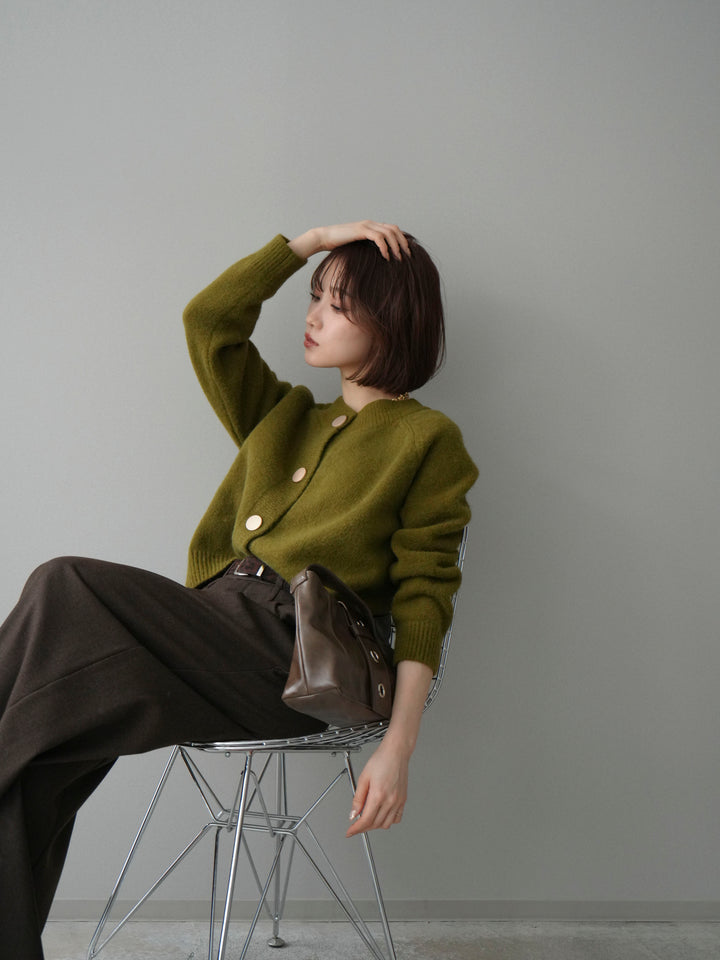 [予約]BIGボタンニットカーディガン/ green