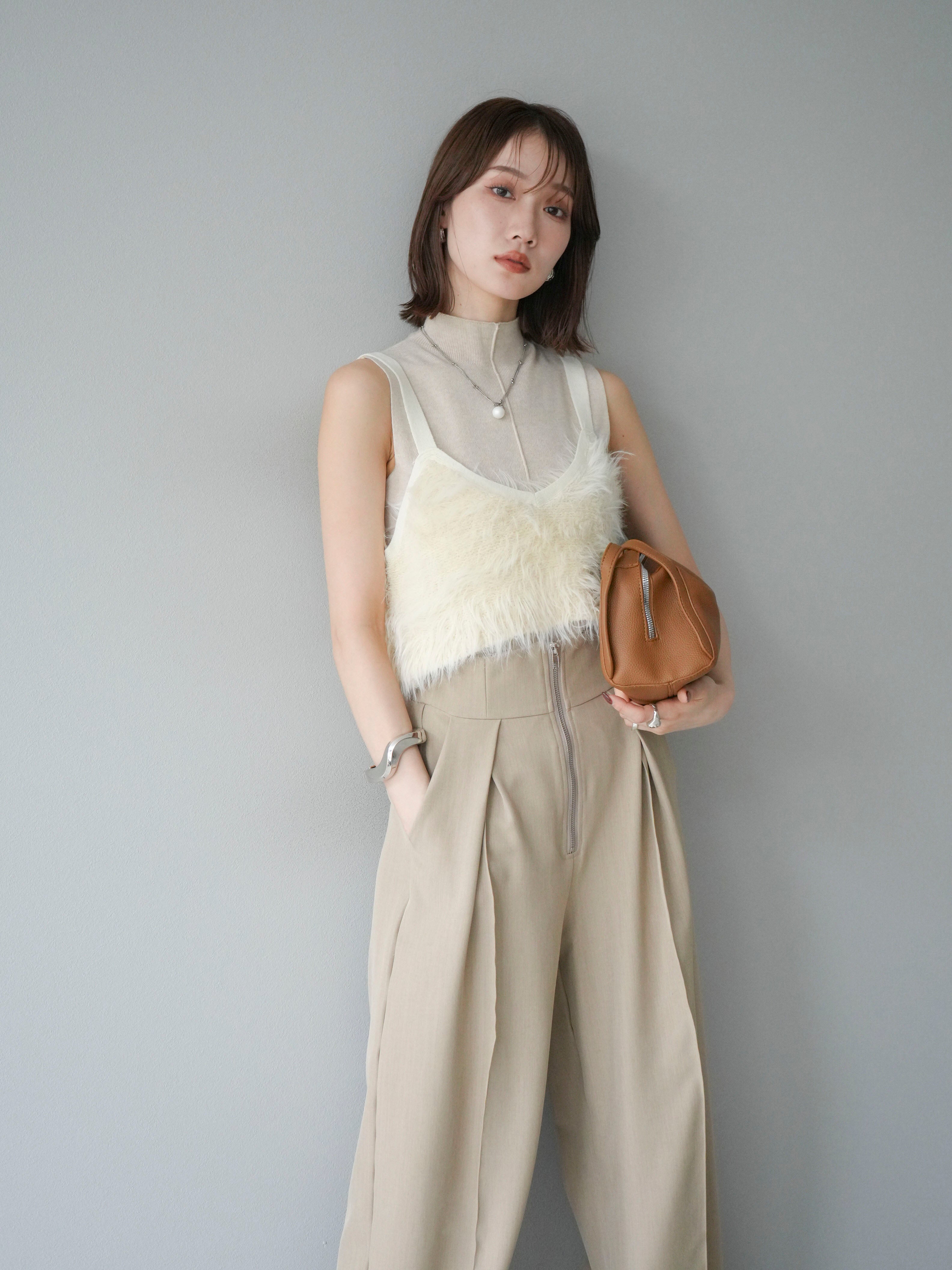 ニット　アイボリー 予約]シャギーニットビスチェ/アイボリー – Lumier