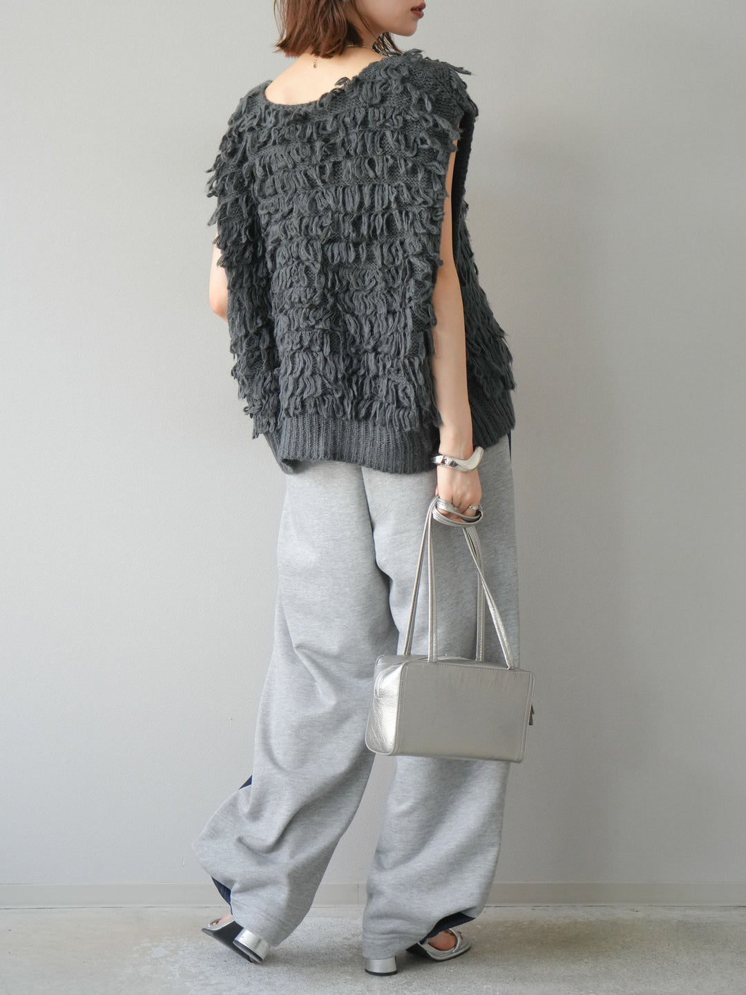 [予約]デニム切替2WAYデザインスウェットパンツ/グレー