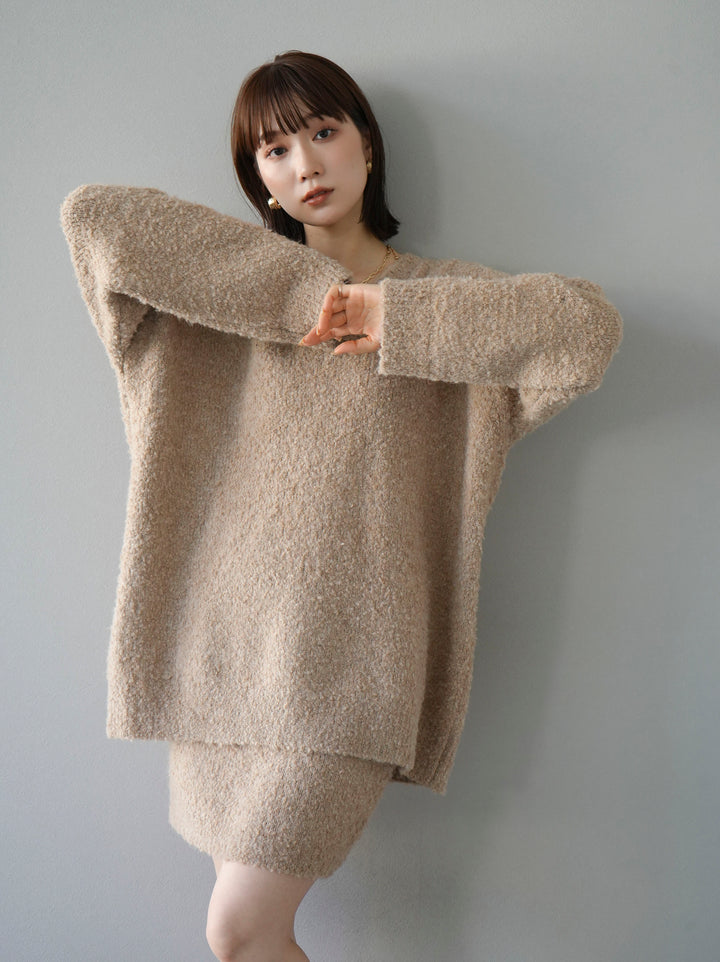 [SET] 橢圓針織衫 & 迷你裙 SET UP