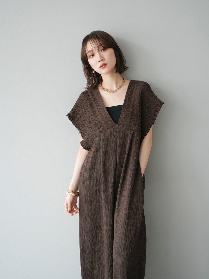 [SET]楊柳シャーリングサロペット+楊柳シャーリングサロペット(2set)