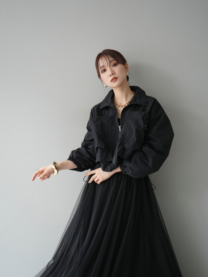 [予約]ポケットデザインショートブルゾン/ブラウン