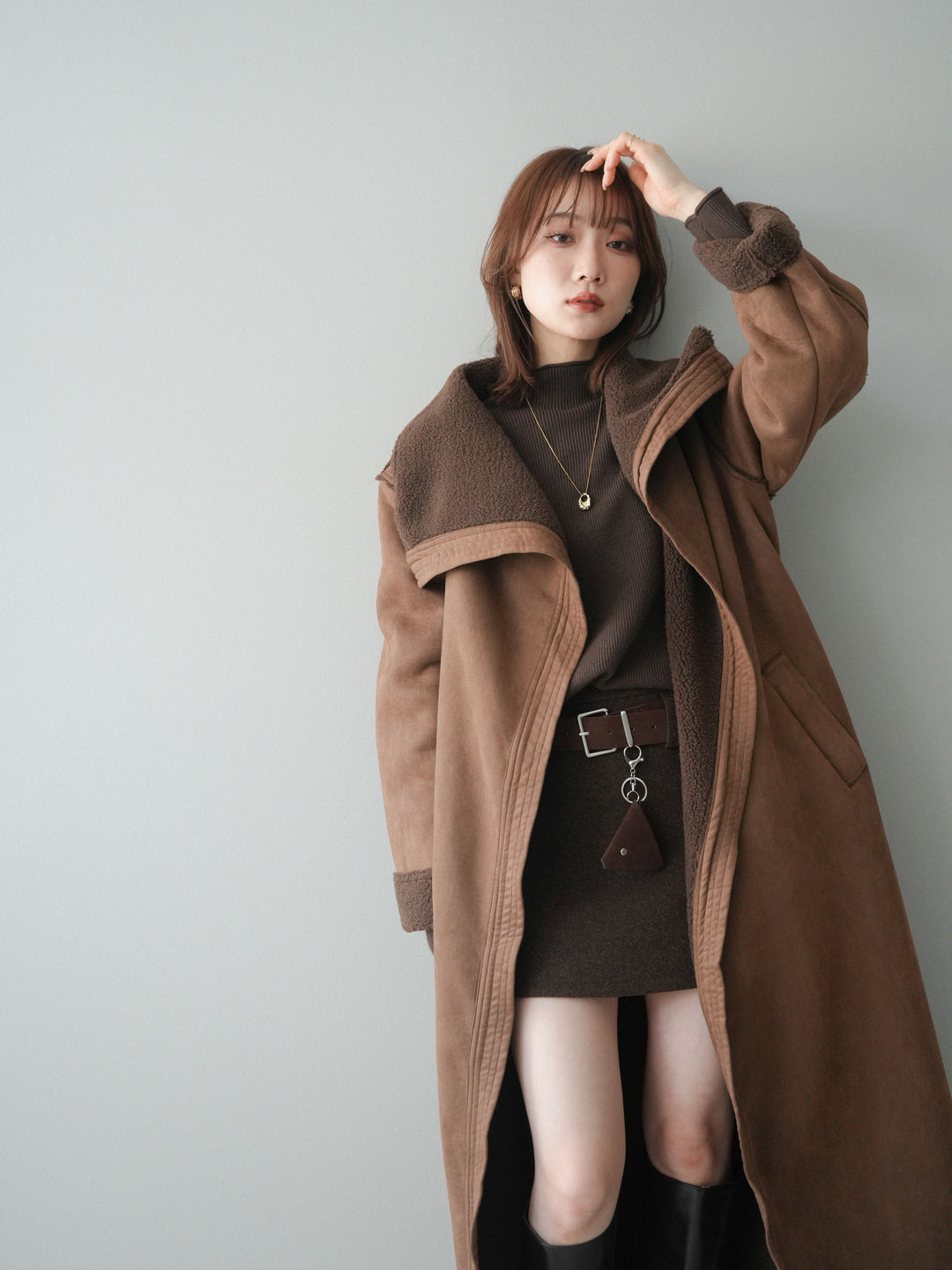 [予約]BIGカラームートンコート/brown