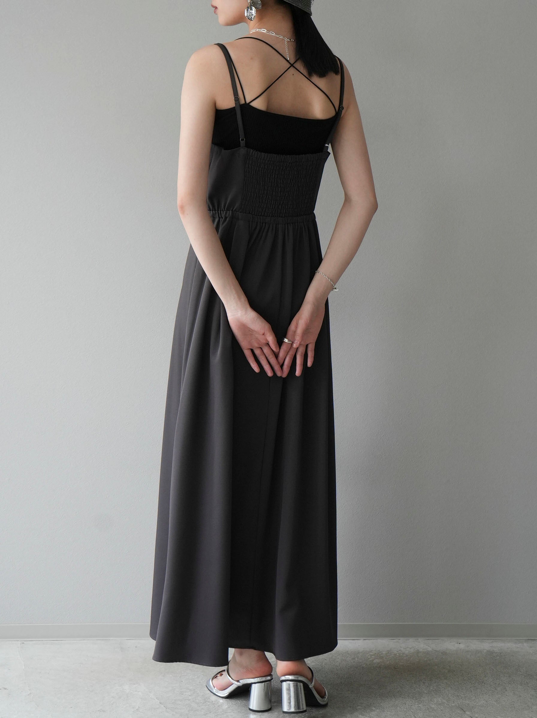 comme des garcons noir キャミワンピ　グラデーション 予約]ラウンド切替フレアキャミワンピース/グレー – Lumier