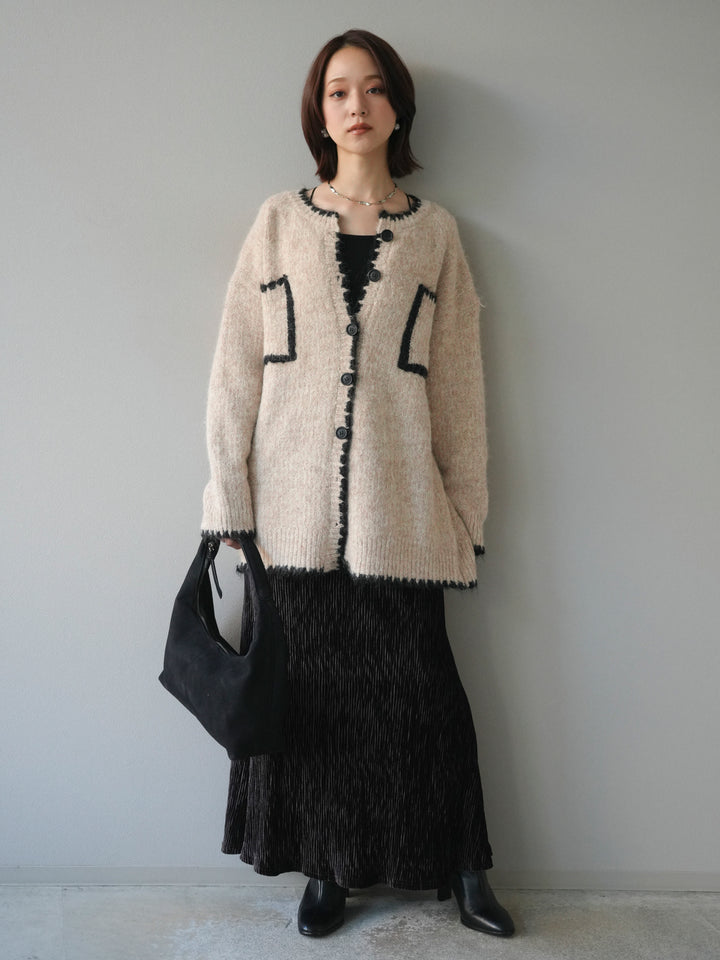 [予約]ハンドステッチニットカーディガン/beige