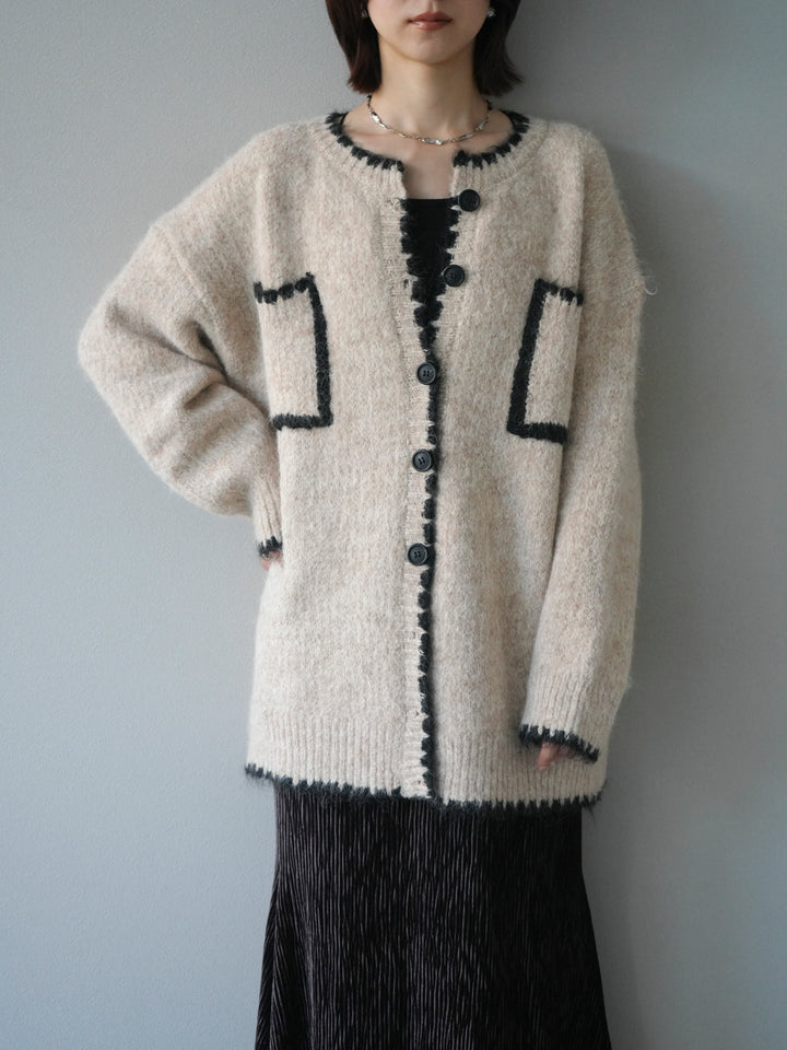 [予約]ハンドステッチニットカーディガン/beige