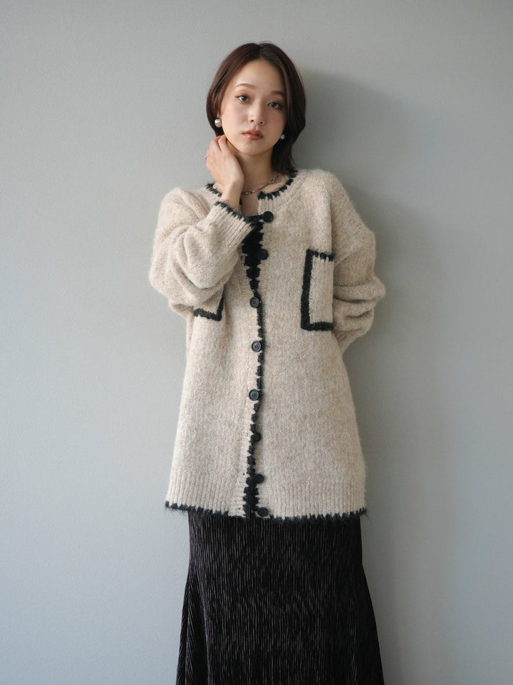 [予約]ハンドステッチニットカーディガン/beige