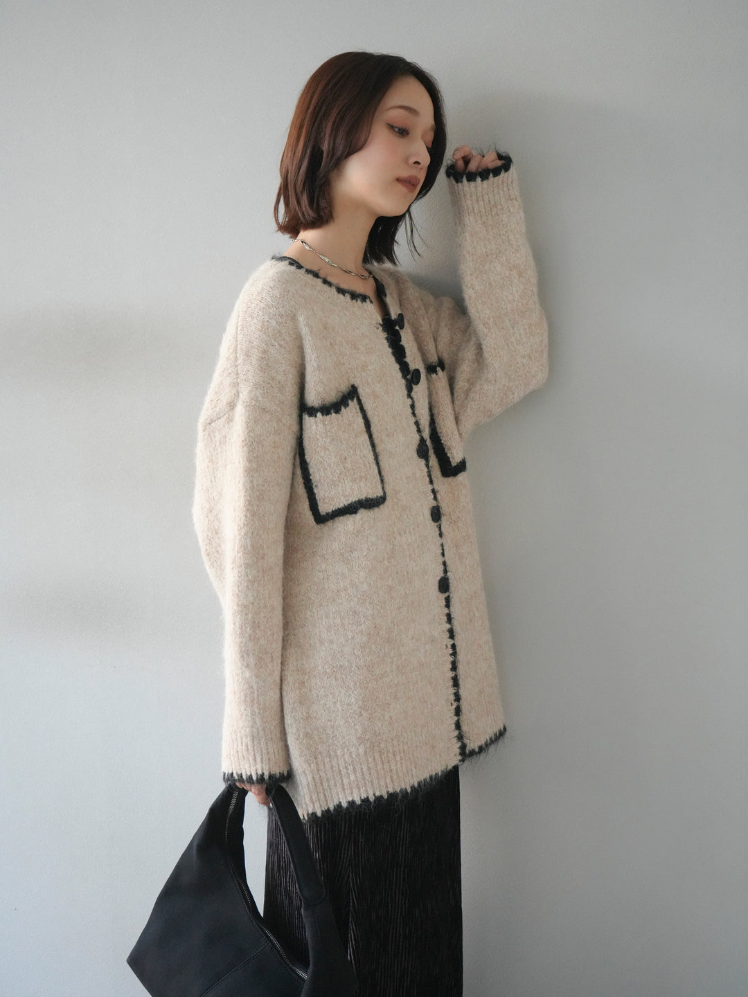 [予約]ハンドステッチニットカーディガン/beige