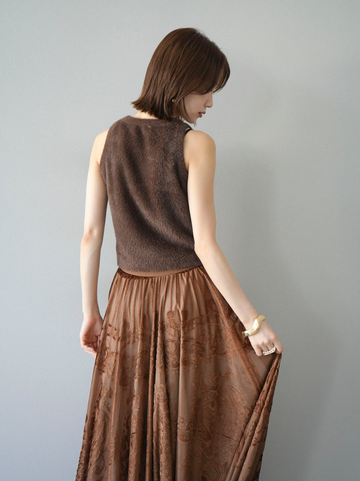 [予約]シャギーニットタンクトップ/ブラウン
