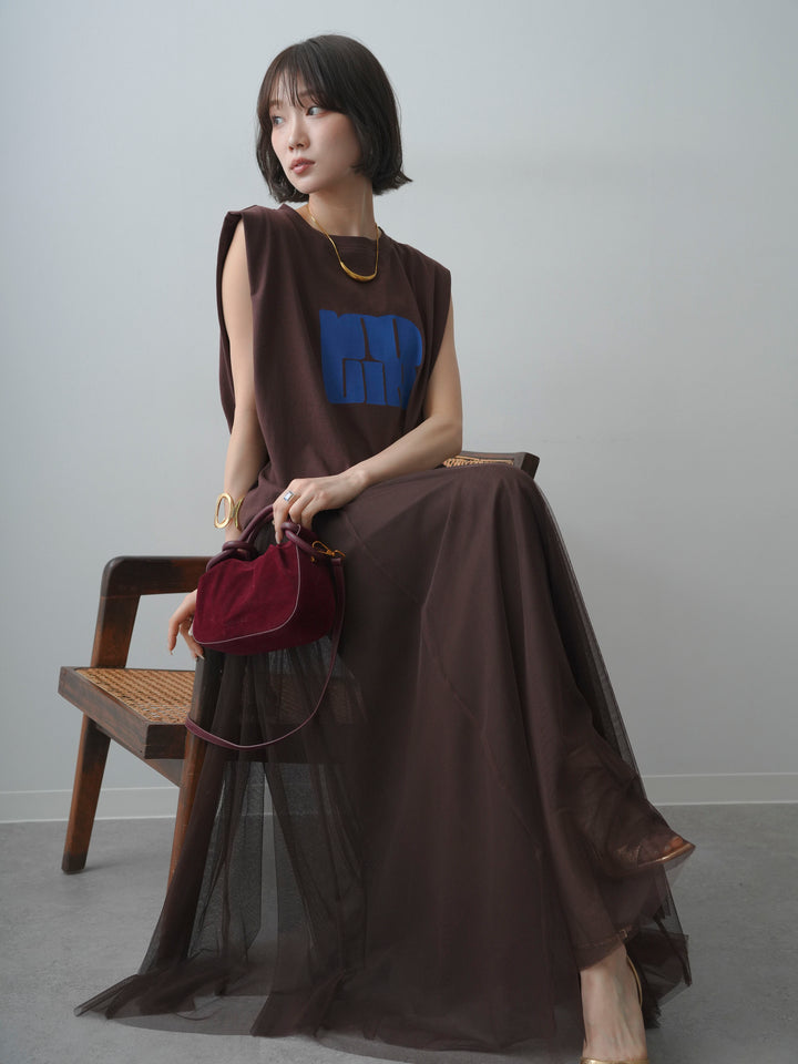 [先行販売！]ショルダータックノースリーブオーバーTEE+ショルダータックノースリーブオーバーTEE(2set)