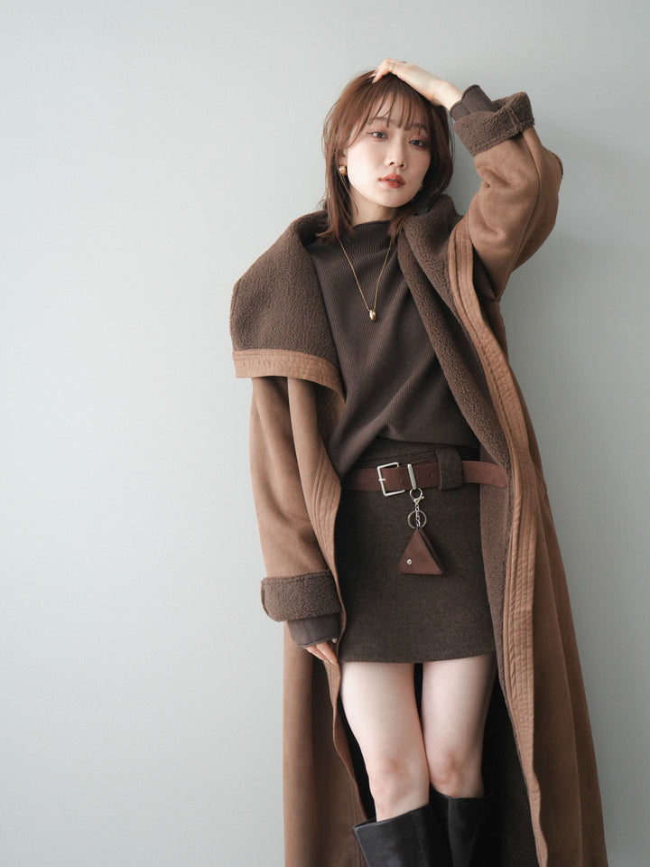 [予約]BIGカラームートンコート/brown