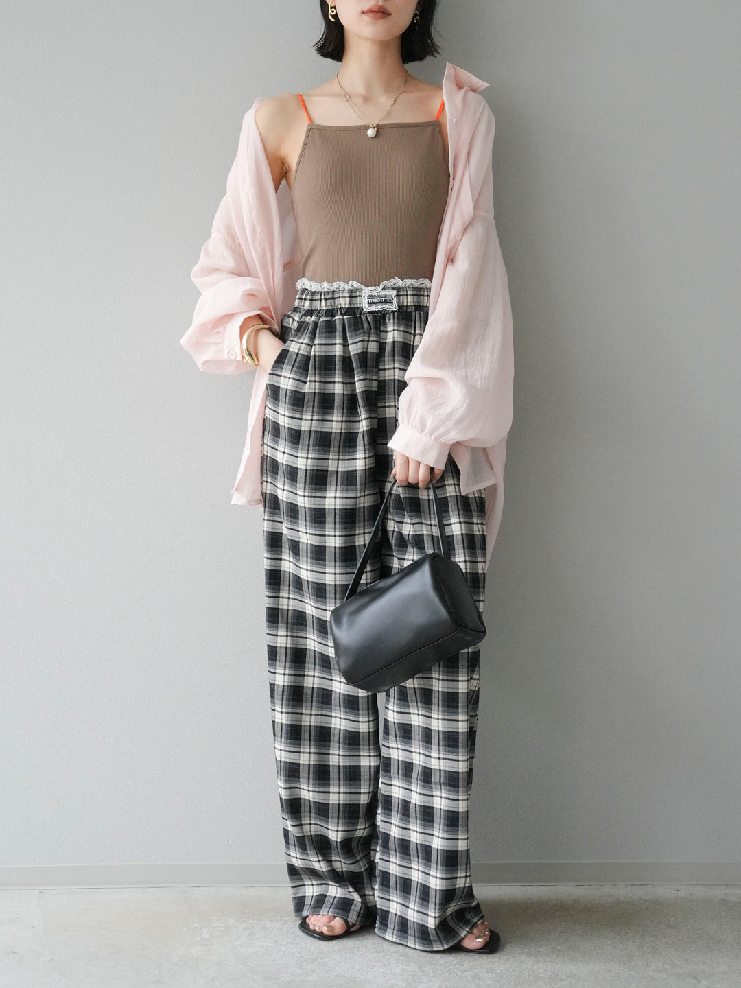 [予約]バイカラーストラップカップ付キャミソール/ベージュ