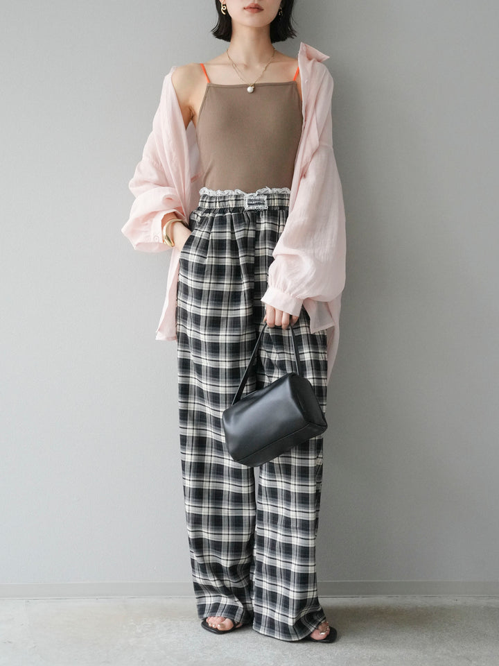 [予約]バイカラーストラップカップ付キャミソール/ベージュ