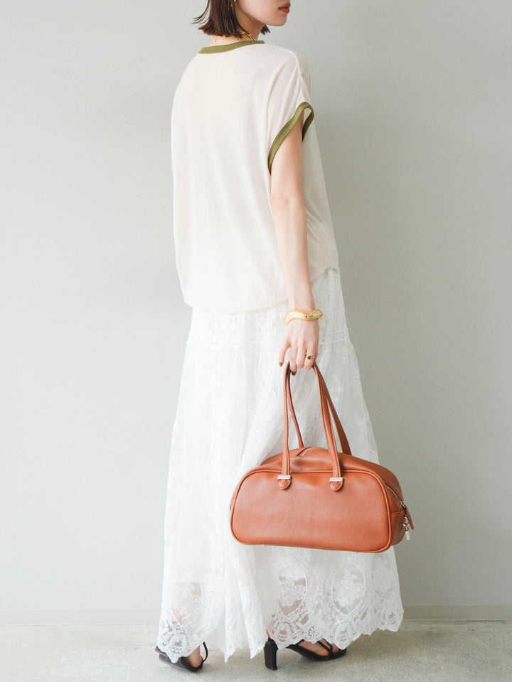 [予約]レースフレアスカート/ホワイト