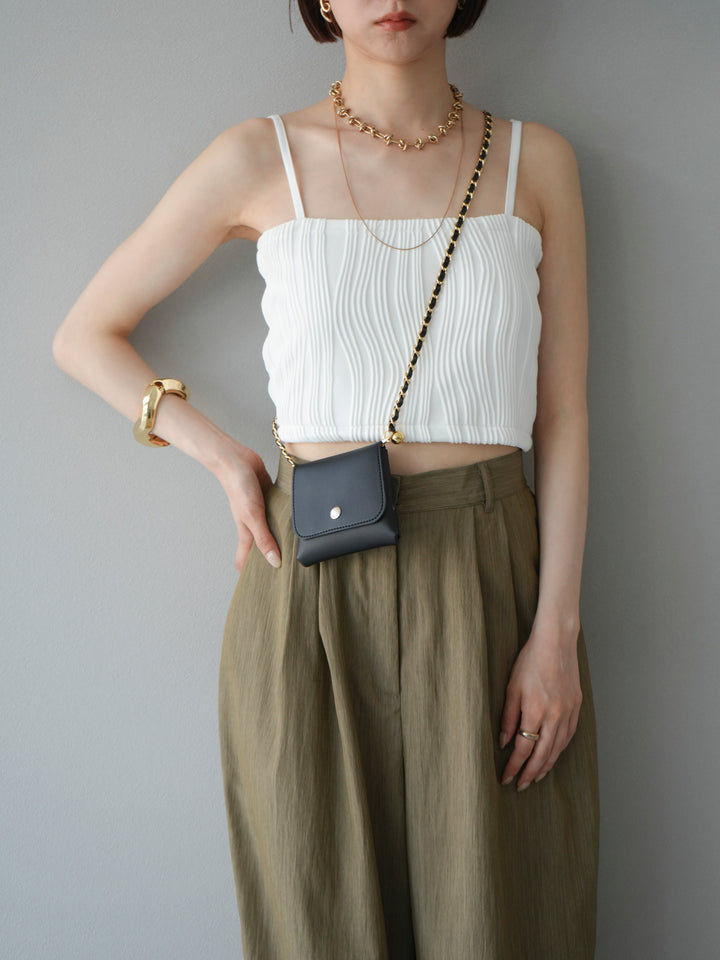 [預購]波浪滾邊杯裸色吊帶背心/可脫