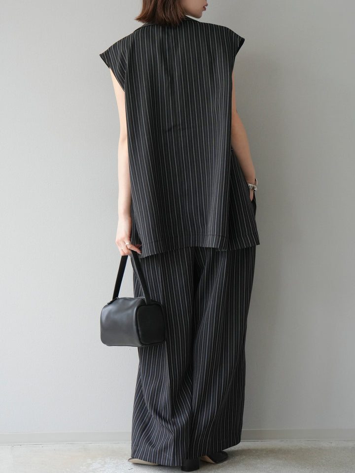 [SET]ヘリンボーンストライプジレ+ヘリンボーンストライプサロペット(2set)