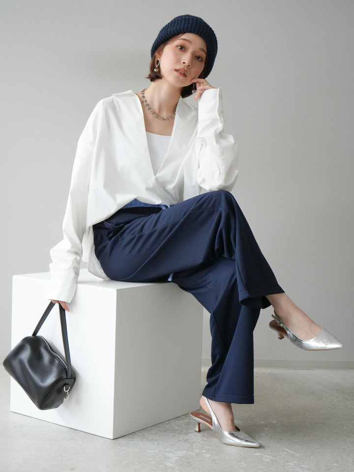 [予約]ブロードディープスキッパーブラウス/ホワイト