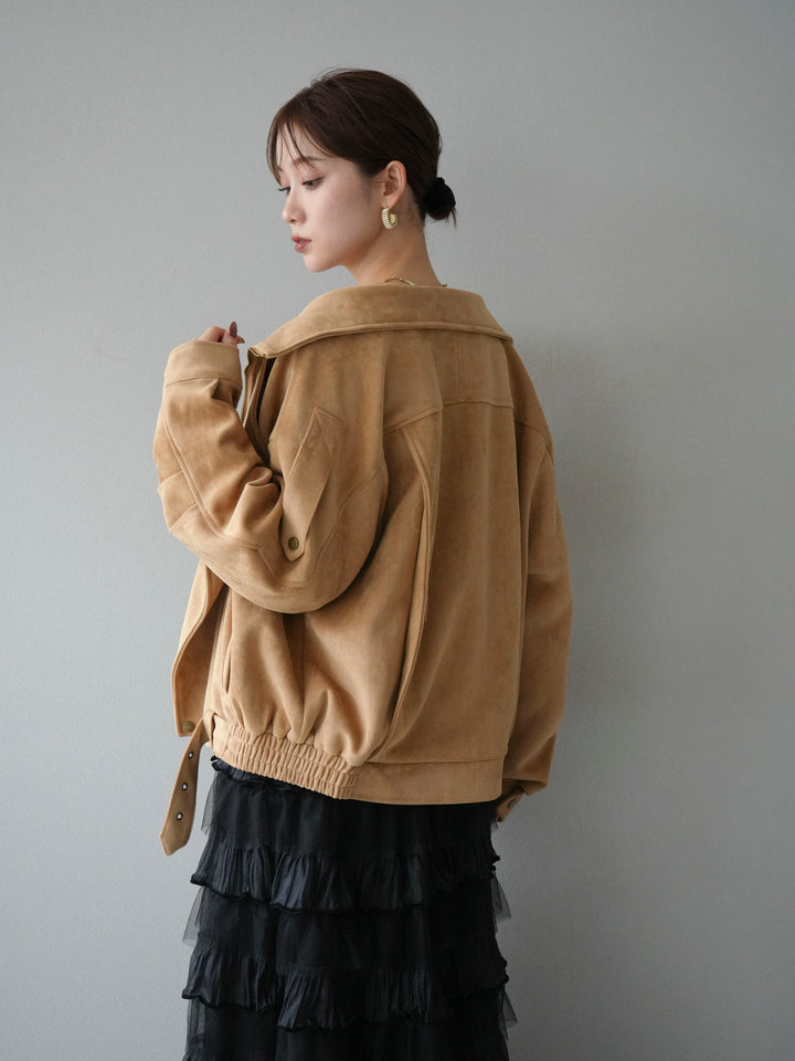 [予約]スエードライダースジャケット/ベージュ