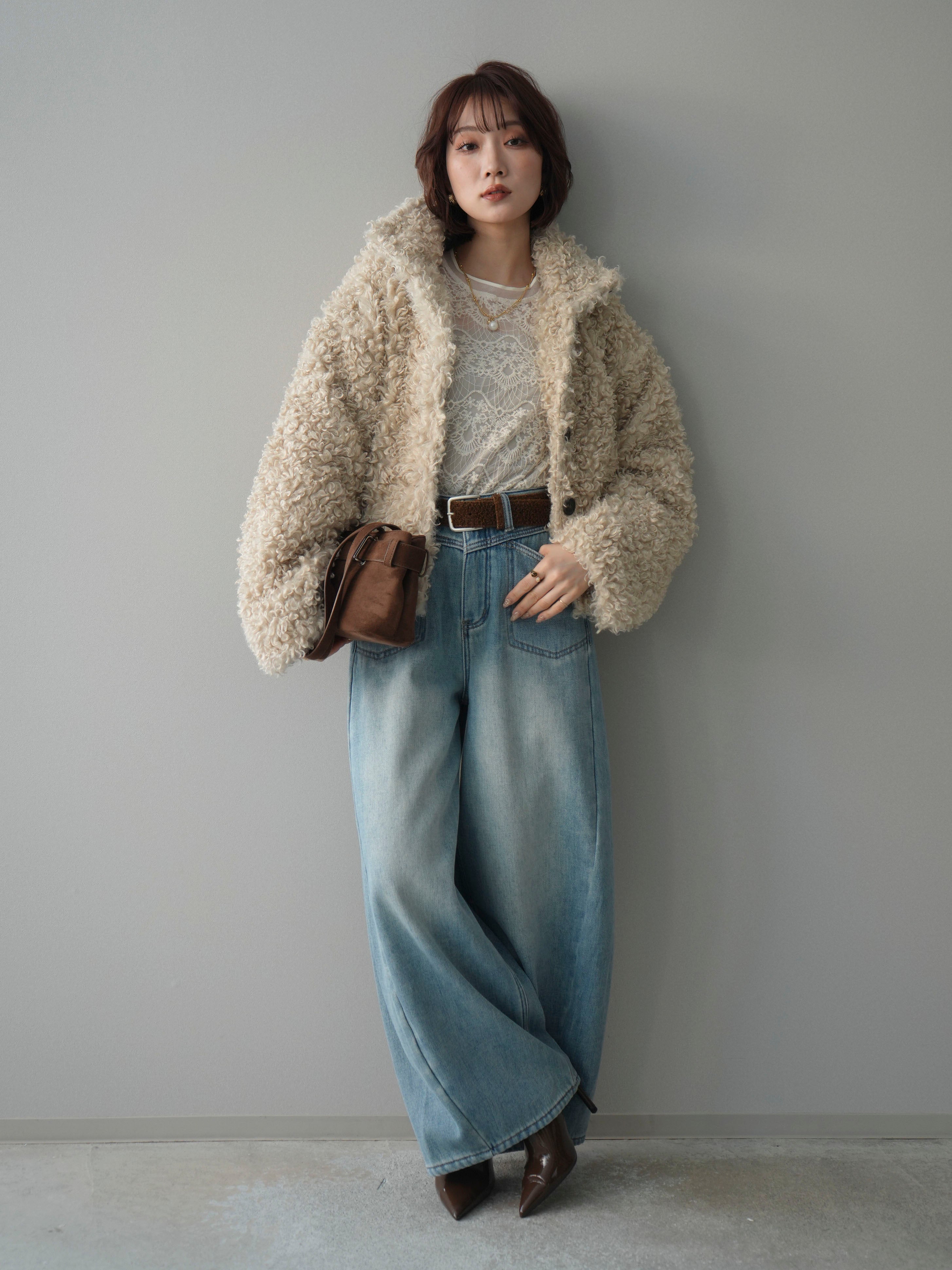 予約]プードルファーミドルスタンドブルゾン/ivory – Lumier