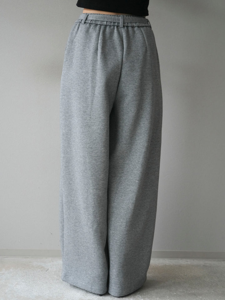 [予約]ベルト付スウェットワイドパンツ/gray