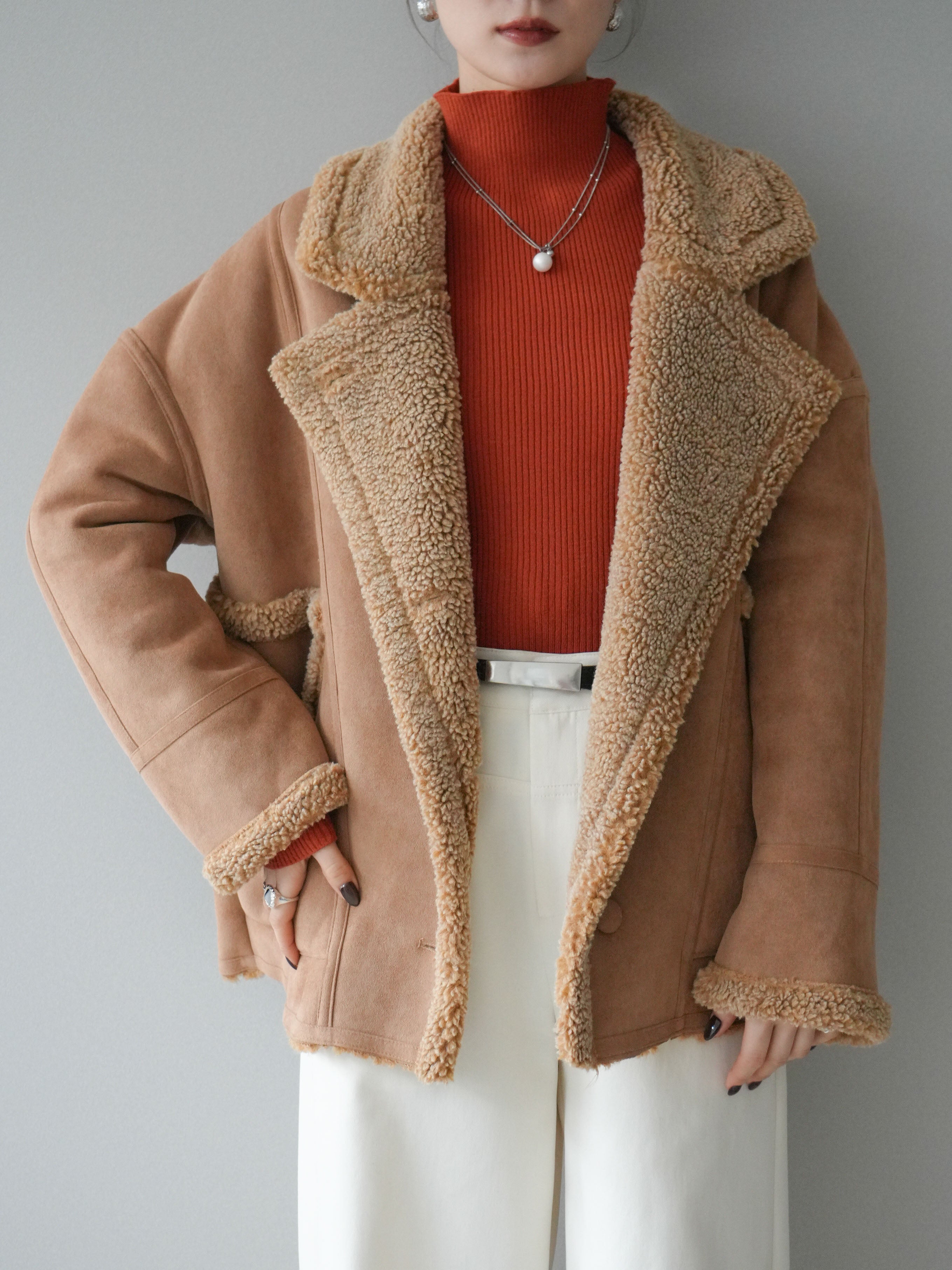 予約]ムートンボアジャケット/beige – Lumier