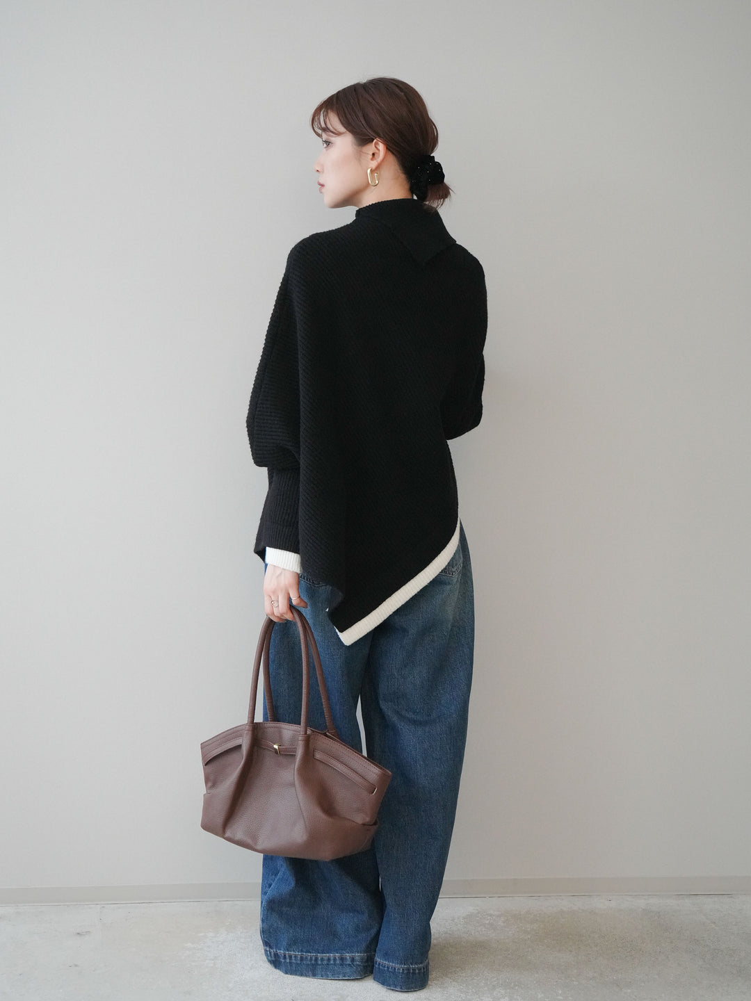 [予約]デザインステッチカーブデニムパンツ/navy