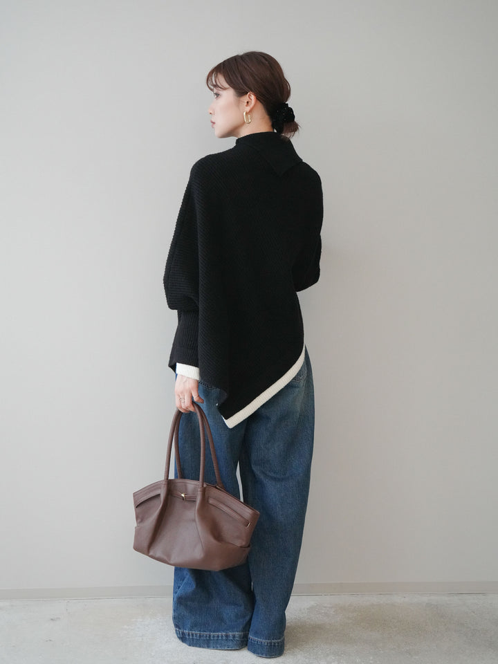 [予約]デザインステッチカーブデニムパンツ/navy