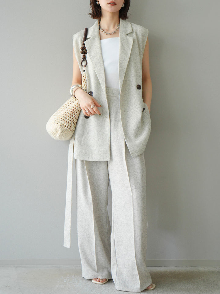 [予約]ミックスツイードジレ/アイボリー