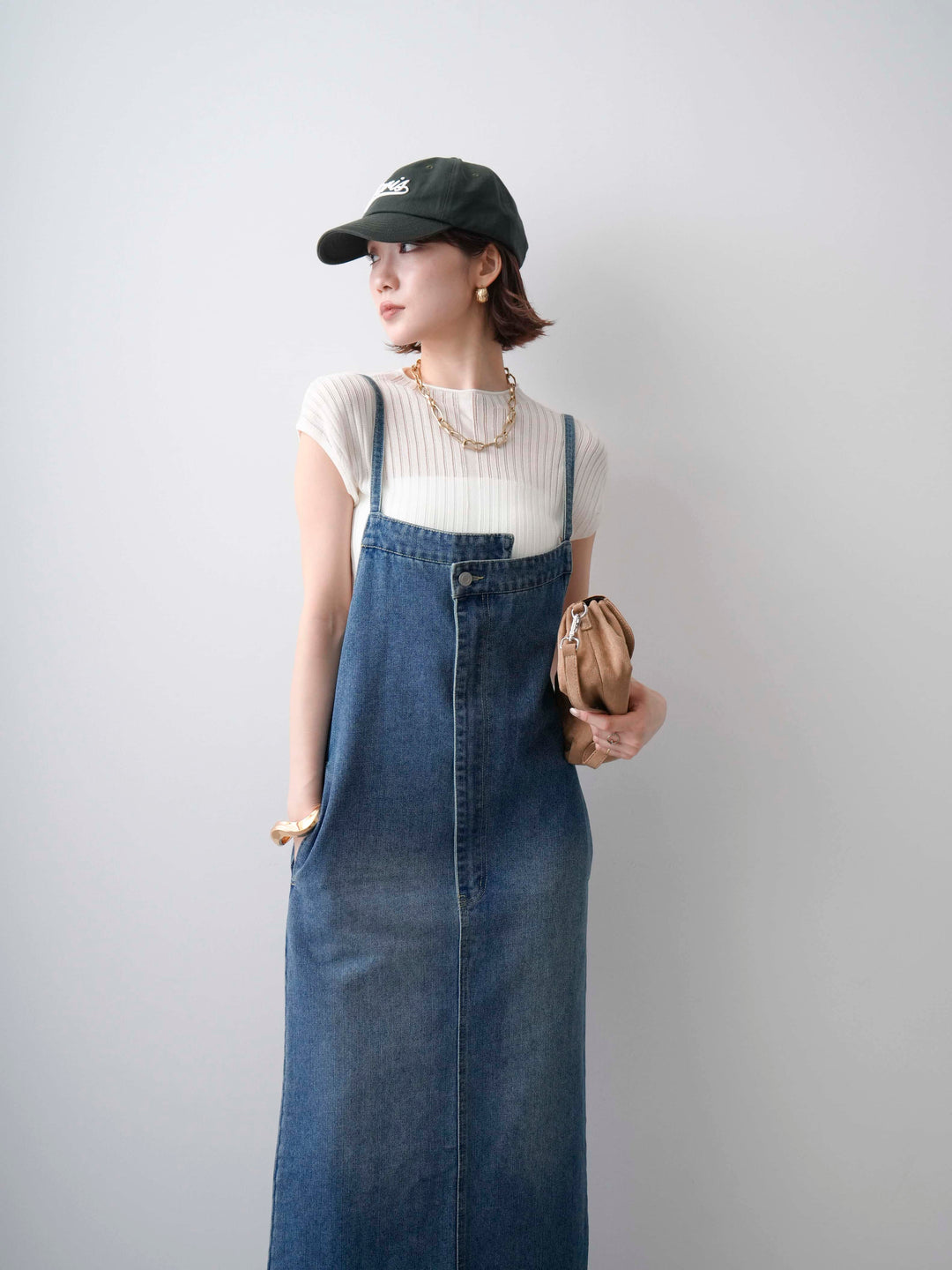 [予約]シアーリブフレンチニットトップス/white