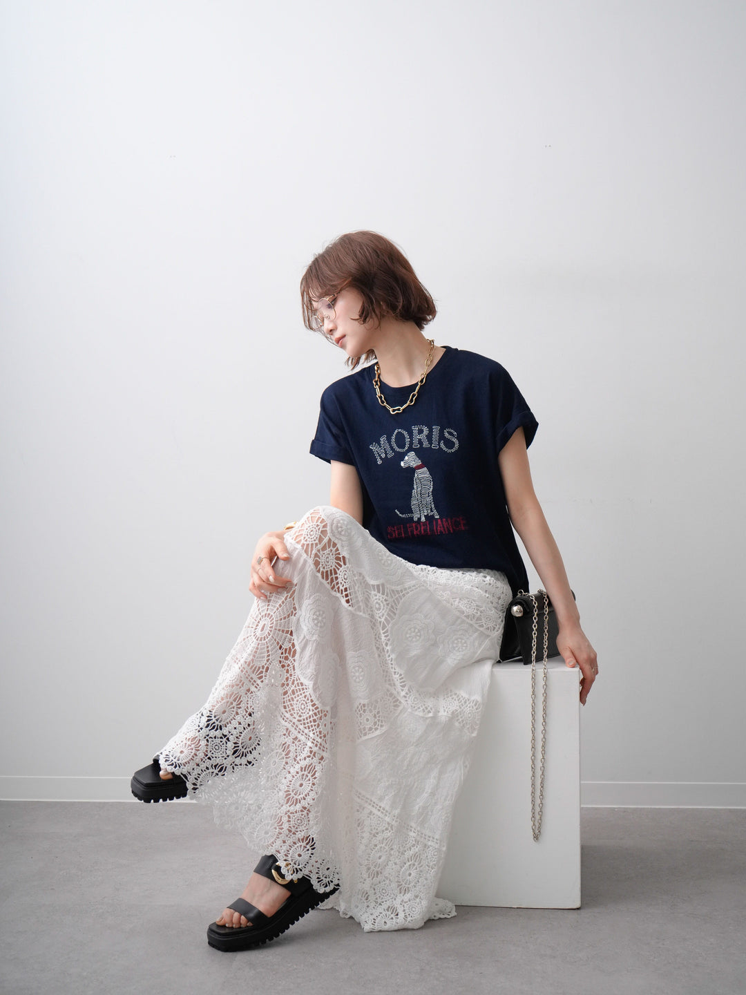 [SET]ドッグエンブロイダリーTEE+選べるアクセセット(2set)