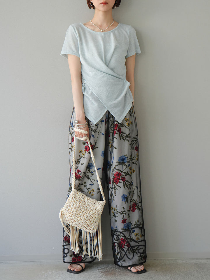 [預購] Cache-Coeur 薄紗針織套頭衫/藍色